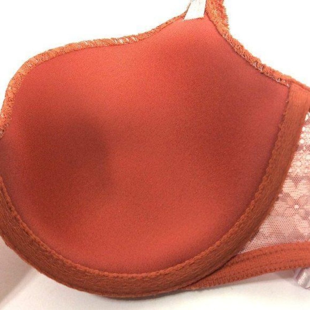 4/$25 Victoria's Secret Bra‎ Lined Demi Lace Burn Orange Womens Sz 34D - Picture 5 of 6